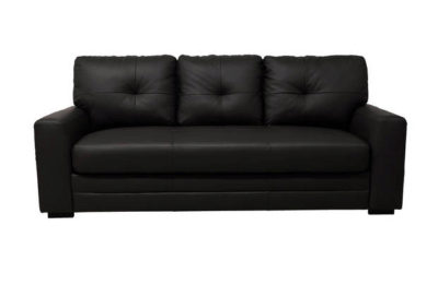 Carmela Large Leather Storage Sofa - Black